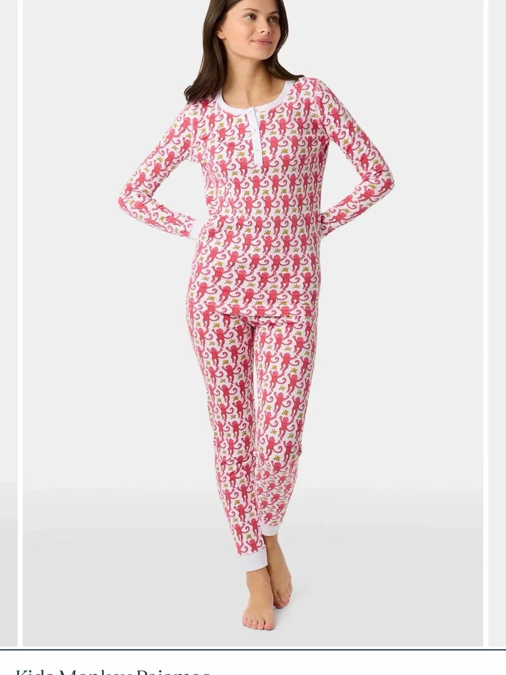 Roller Rabbit Pink Monkey Pajama Set Size 14 Girls